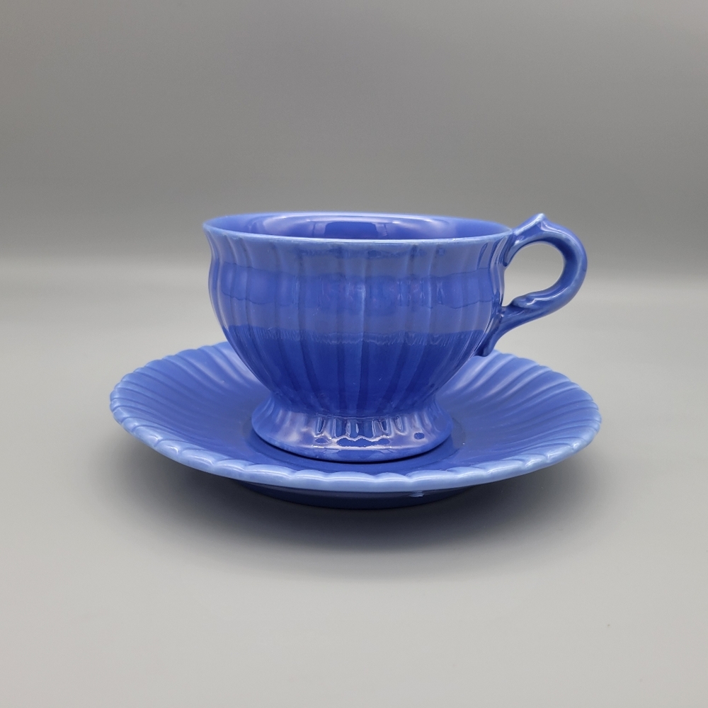 Vintage Stangl Pottery Colonial Blue Stangl Vintage Tea Cup and Saucer Set